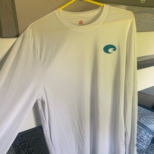 Costa- White Long Sleeve Performance Shirt